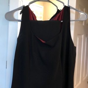 Little black dress with sexy red silk lining
